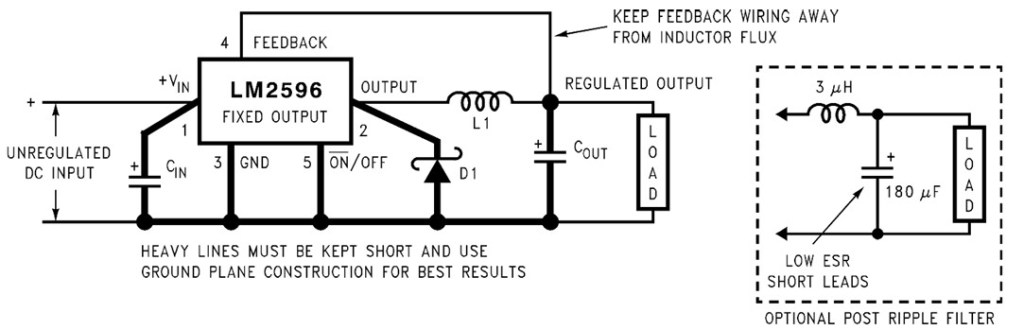 Mạch nguồn dùng IC LM2596 có điện áp ra cố định